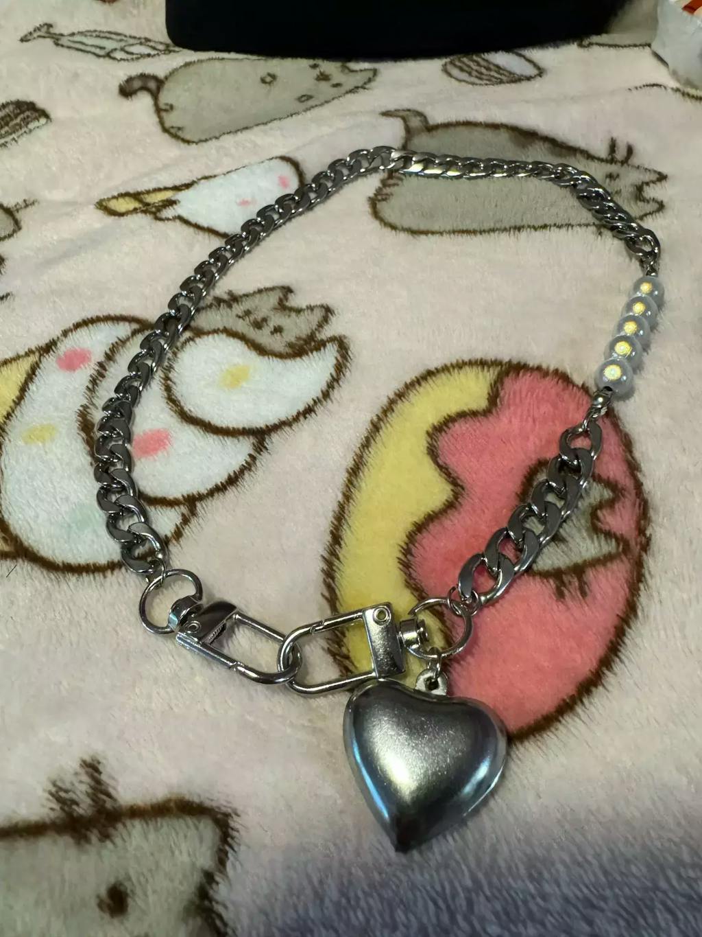 ■ENGBROX■ fairytale beads heart necklace EBNL23041SV □ENGBROX□ fairytale beads heart necklace EBNL23041SV