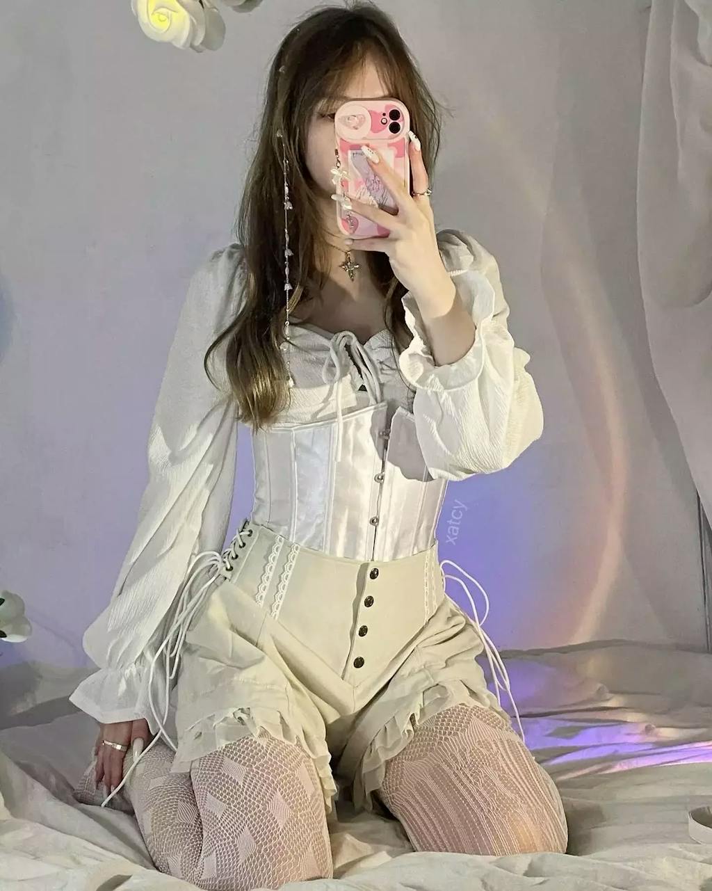 Fairycore Ruffled Lace Up Shorts - Litlookz Studio