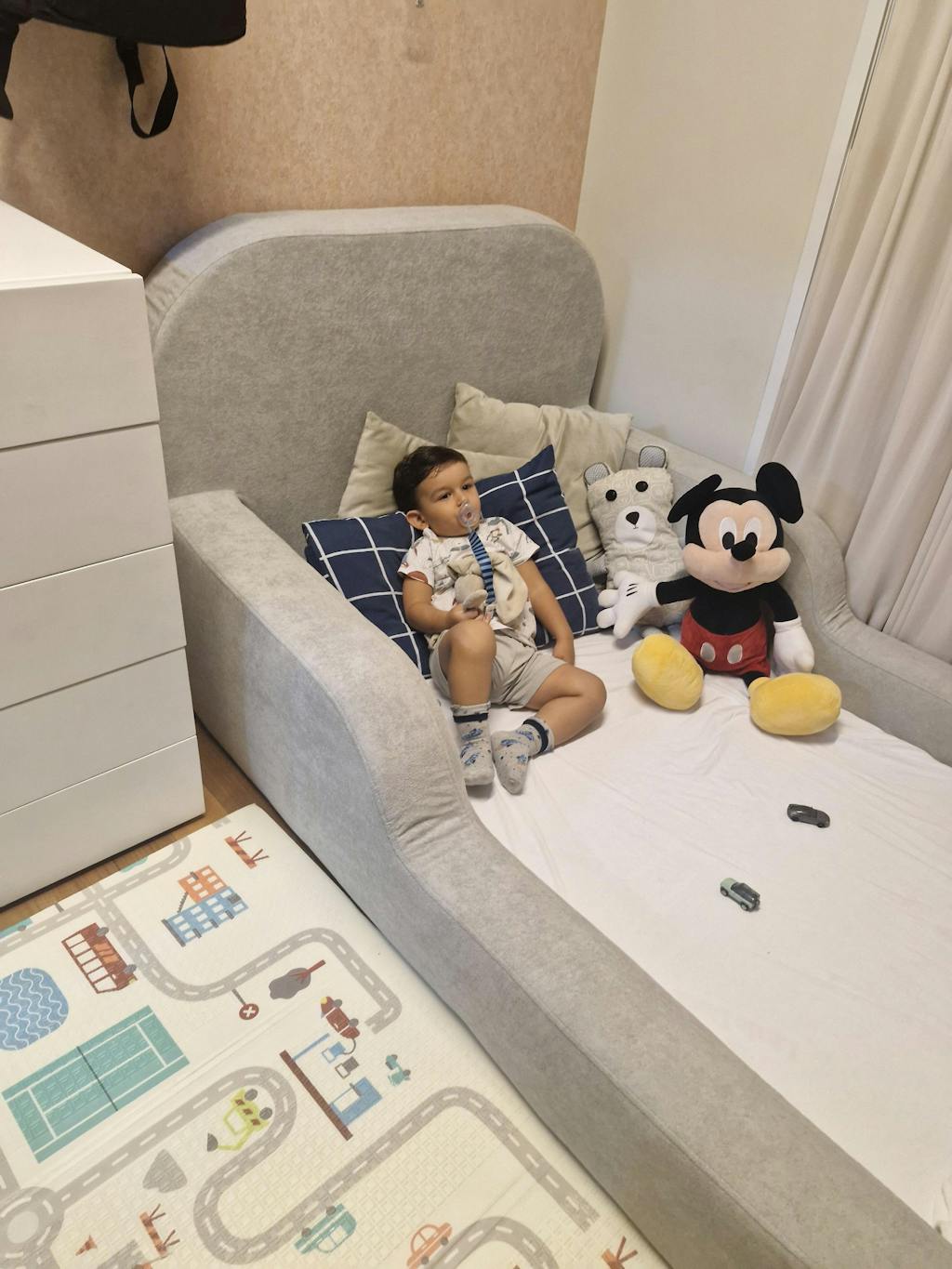 Cama Montessoriana Solteiro - Cinza | Little Duck