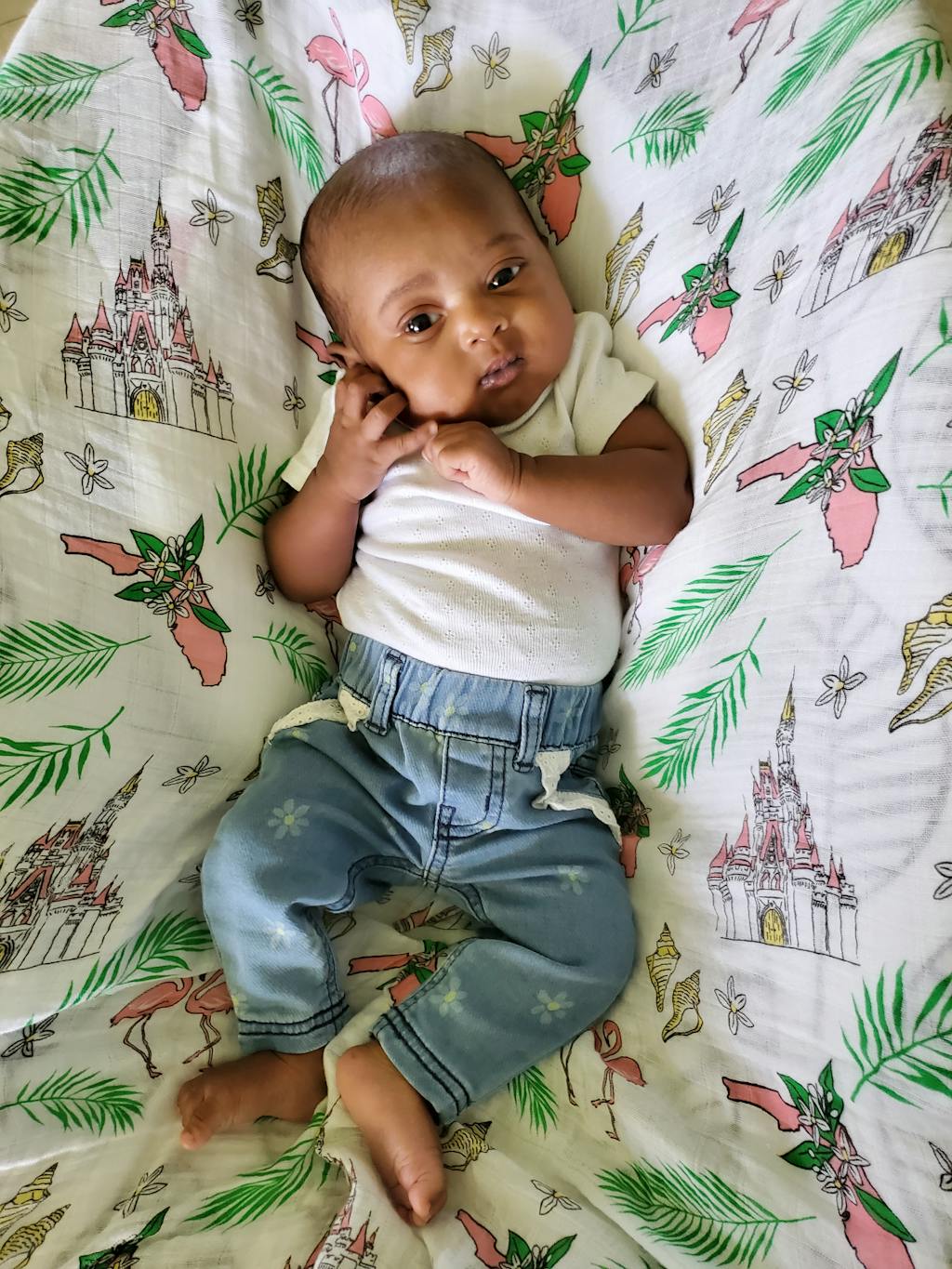 Gift Set Florida Baby Muslin Swaddle Blanket and Burp Cloth/Bib Combo