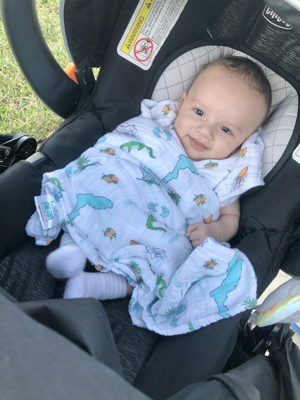 Gift Set Florida Baby Muslin Swaddle Blanket and Burp Cloth/Bib Combo