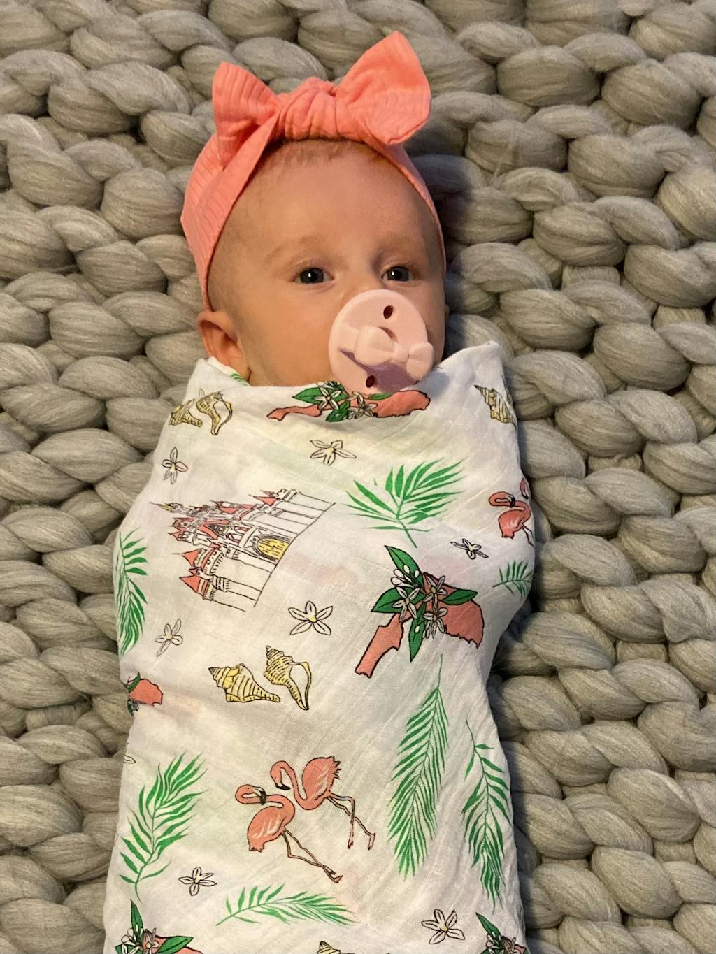 Gift Set Florida Baby Muslin Swaddle Blanket and Burp Cloth/Bib Combo