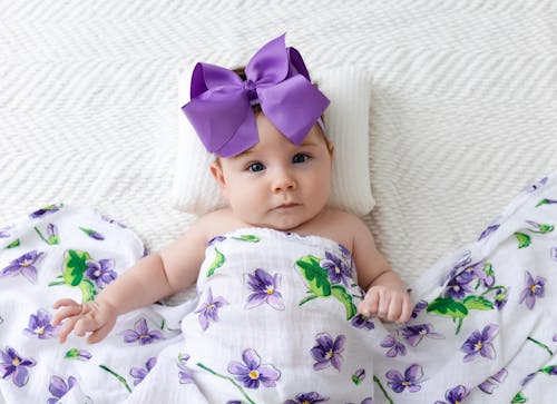 Violet Baby  Muslin Swaddle Receiving Blanket