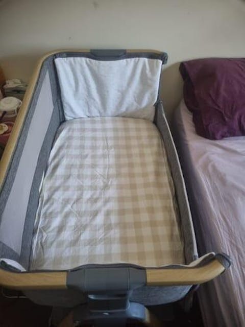 Co-Sleeper Bassinet / Change Pad Waterproof Sheet - Latte Gingham