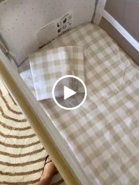 Co-Sleeper Bassinet / Change Pad Waterproof Sheet - Latte Gingham