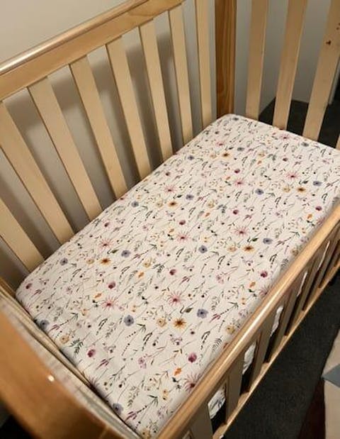 Mini Cot Waterproof Sheet - Wildflower