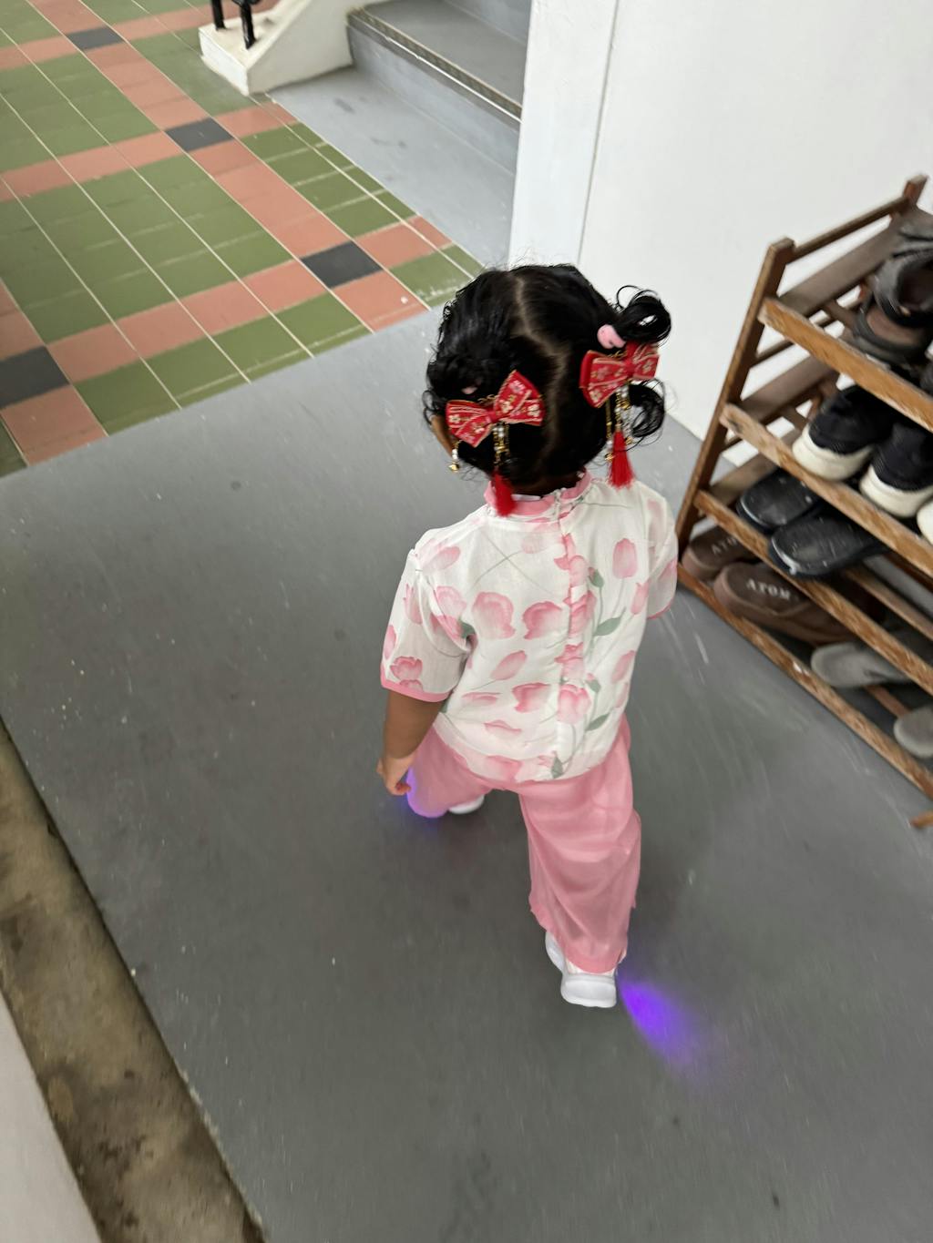 Singapore Souvenir Gift Lotus Flowers Baby Kids Girl Cheongsam Top n Pants Set 0847