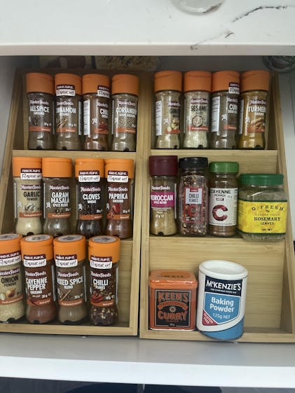 Spice Labels Auto Measure Spice Rack Bamboo Herb Spice Drawer