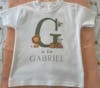 Safari Animals With Initial Personalised Toddler & Kids T Shirt