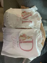 Personalised Kids Pink Initial Floral Bunny T-Shirt for Girls