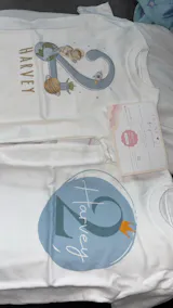 Personalised Name Kids T-Shirt 2nd Birthday Astronaut Rocket Planet Stars Celebration Gift