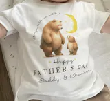 Personalised Father's Day Daddy & Teddy Bear Moon T-Shirt for Kids