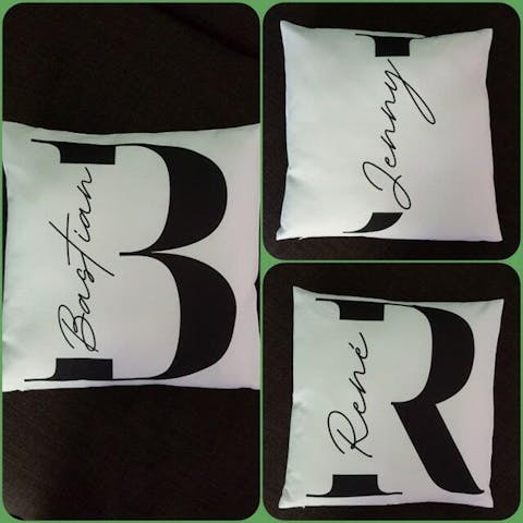 Minimalistisches Buchstabenkissen