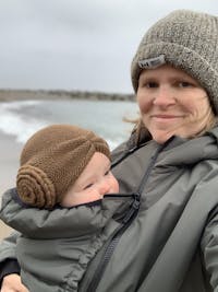 Angel Wings Babywearing Winter Jacket Dark Blue