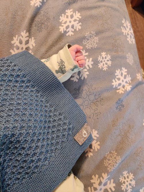 Disana Honeycomb Blanket - Dusty Blue