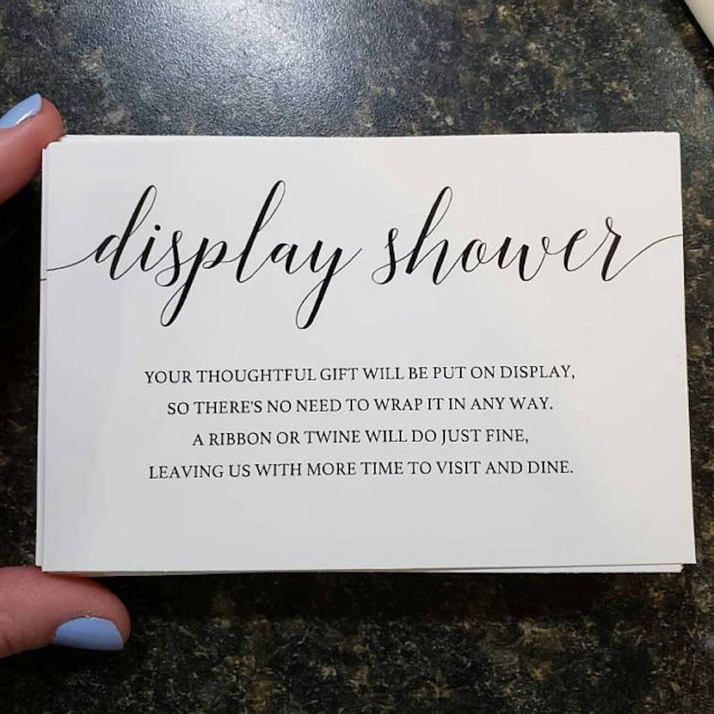 Simple Display Shower Insert Card Printable Instant download