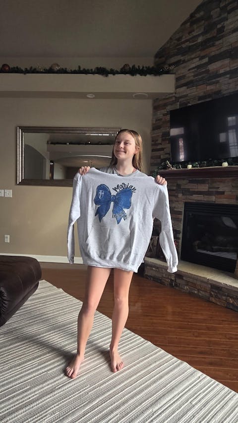 Custom Team Coquette Cheer Bow Graphic Sweatshirt