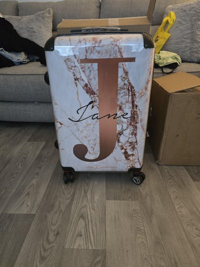 Personalised Cracked Marble Bronze Initial Suitcase