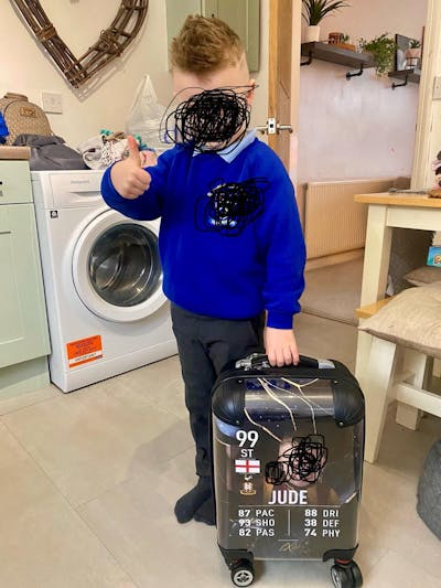 Personalised Football Player Card Suitcase