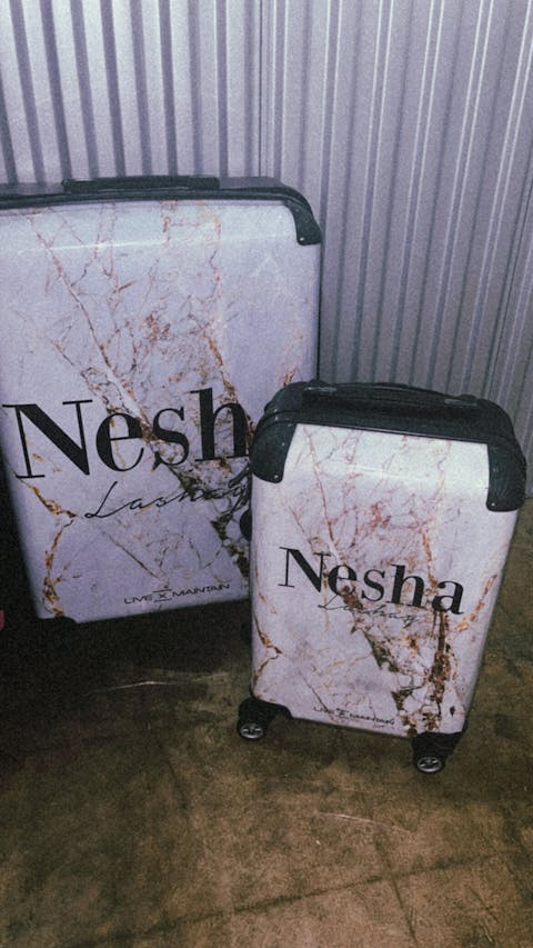 Personalised Cracked Marble Name Suitcase