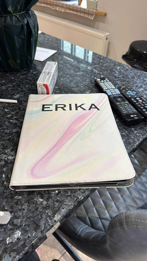 Personalised White Floral Rose Initials iPad Pro Case