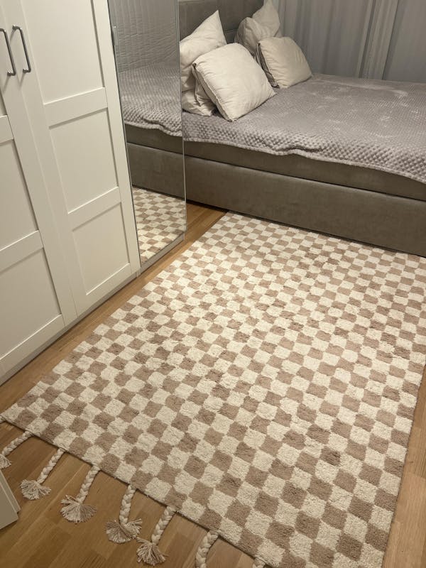 Flauschiger karierter Baumwollteppich 140 x 200 cm | Jasper