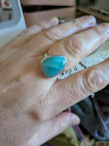 ANILLO DE LARIMAR EN PLATA | AJUSTABLE