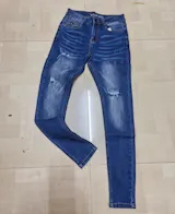 L'MONTE Men's Imported Super Skinny Fit Stretchable Denim Distressed Ripped Stylish Blue Jeans Pant | Machine Wash