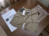 L'MONTE Imported Men's Slim Fit Khaki Cotton Cargo Shorts – Lightweight Summer Casual Knee Length Shorts