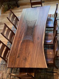 LIVE EDGE WALNUT DINING TABLE