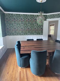 SQUARE WALNUT DINING TABLE