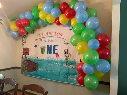 Take The Wait Gone Fishing Outdoor Party Backdrop - Lofaris