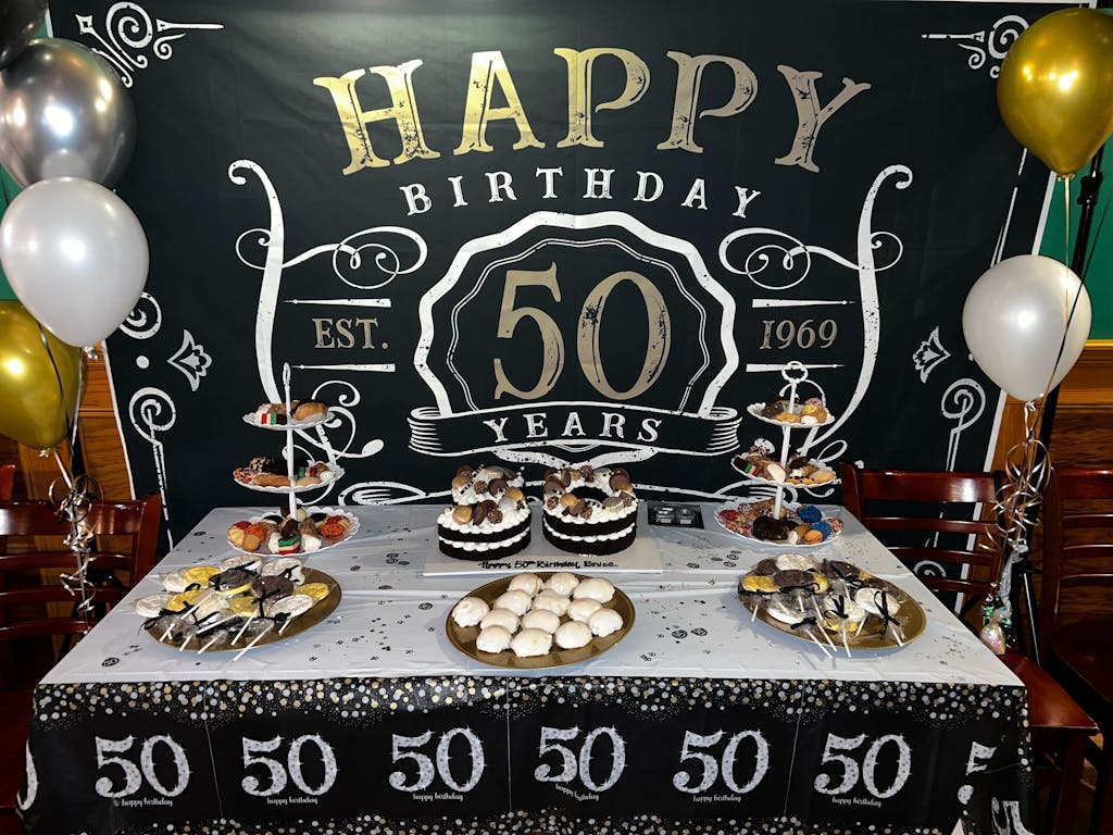 Black Age To Perfection Happy 50th Birthday Backdrop – Lofaris