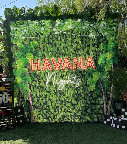 Lofaris Havana Nights Wood Backdrop Palm Leaves Adult Birthday Party  Photoshoot Photography Background One Hot Havana Night Cuban Parties Cake  Table