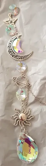 Galaxy Star Moon Crystal Wind Chime Pendant