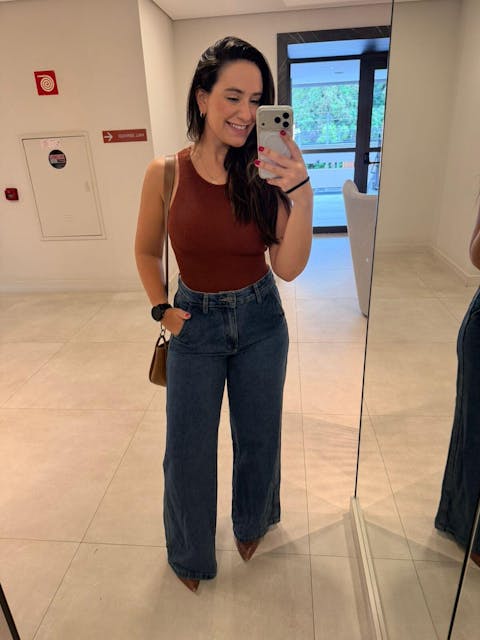 Calça Wide Leg Bolso Faca Stella