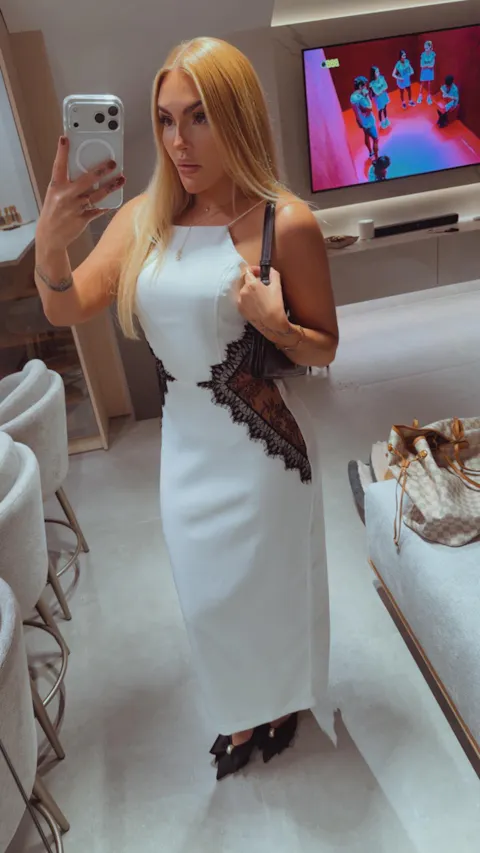 Vestido Midi com Renda Lateral Dream - Off