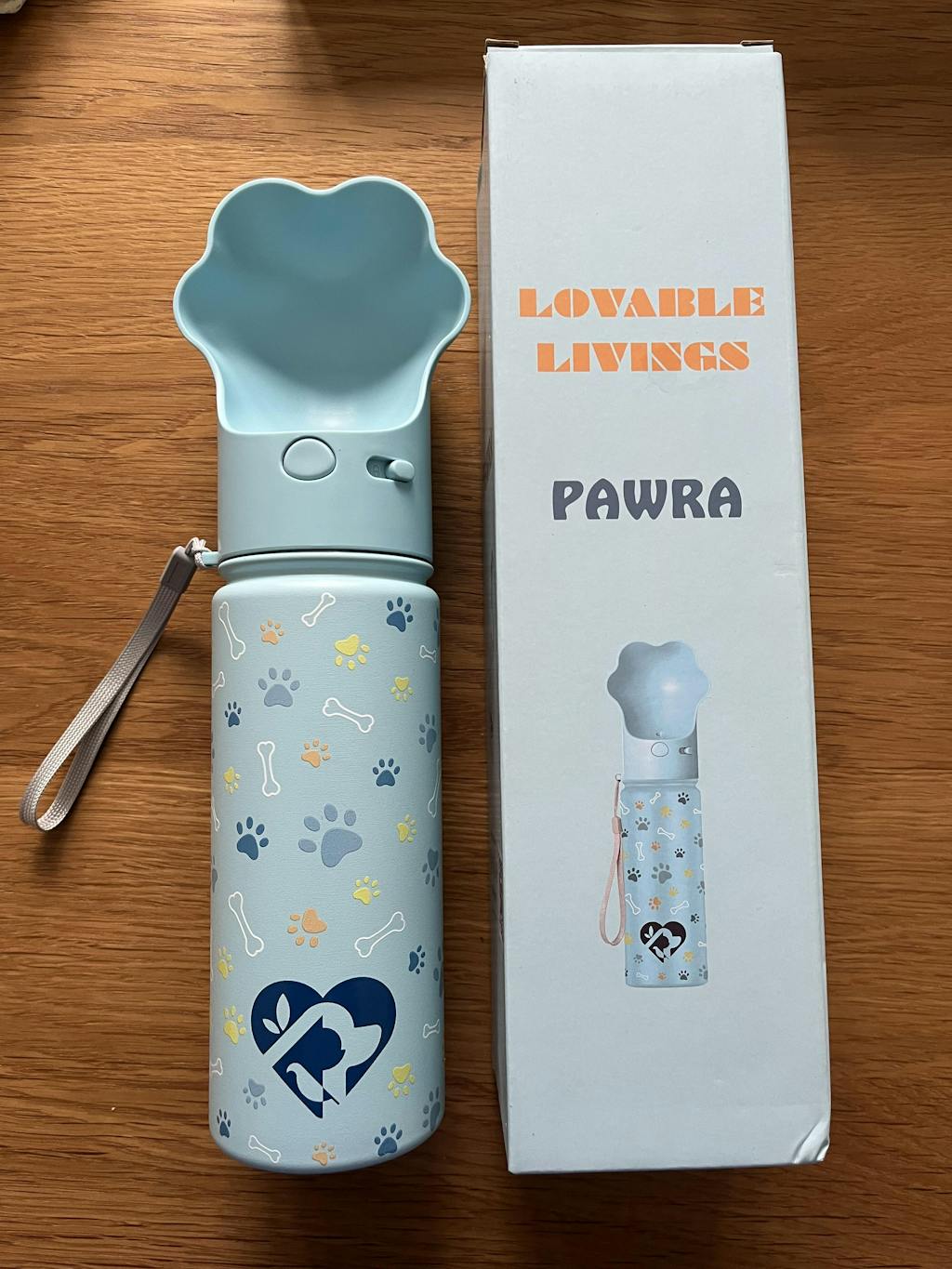 PAWRA – 18oz/530ml Premium Double Wall/Insulated Stainless Steel Dog Water Bottle With Carry Bag| Leak-Proof, Zero Waste, All-Season