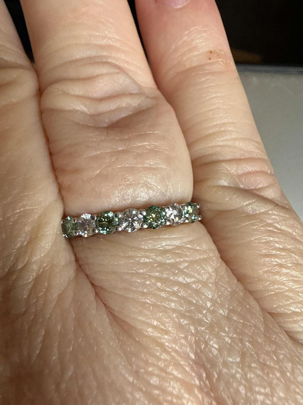 Endless Devotion:Half Band Birthstone Stackable Moissanite Ashes Ring