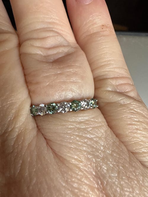 Endless Devotion:Half Band Birthstone Stackable Moissanite Ashes Ring