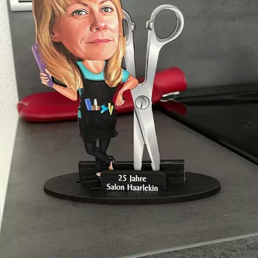 Personalized 3D Wooden Cartooned Hairdresser, Custom Wooden Plaque, Gift For Barber, Hair Stylist | 312IHPLNWP13458