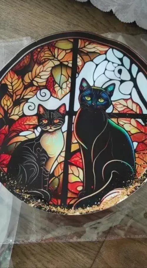 Black Cat, Door Hanger - Special Wooden Sign - Halloween Gift