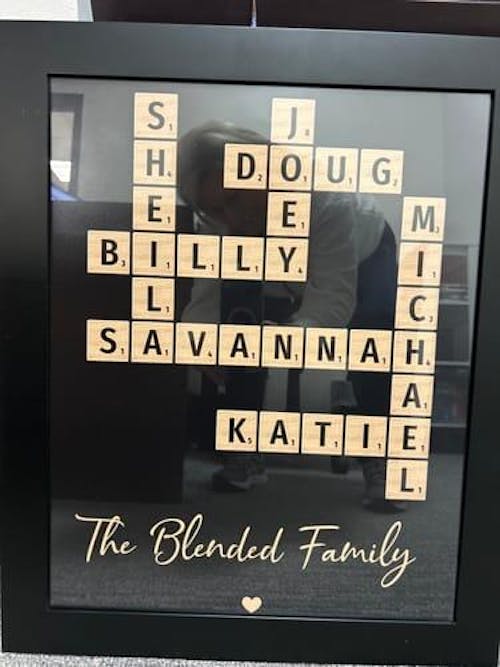 Family Crossword Art - Created In A Moment, Treasured Forever Personalized Poster - Housewarming Gifts