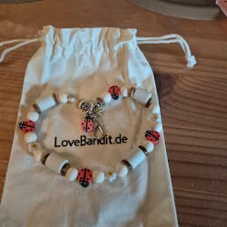EM-Keramik Halsband Zeckenhalsband Marienkäfer Gänseblümchen