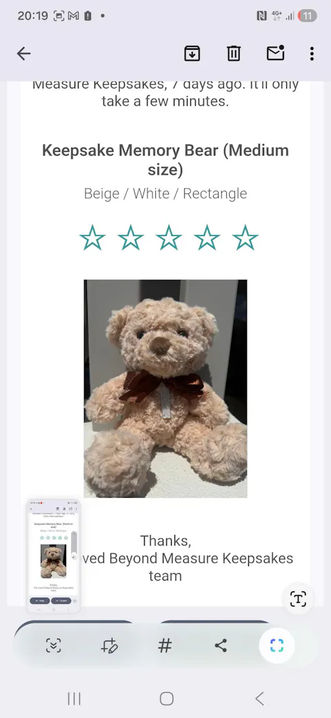 Breastmilk | Memorial Keepsake Memory Bear - Medium
