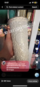 Starbucks tumbler China 2023 Lily of the Valley series white Dion stai