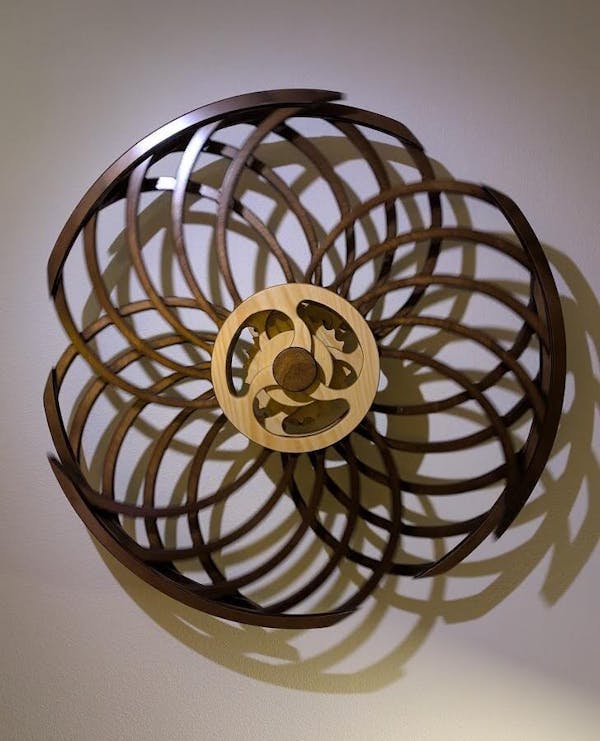 Wood Kinetic Sculpture - MOONGATE - Kinetic wall art Wooden kinetic art, Mechanical Meditation Device