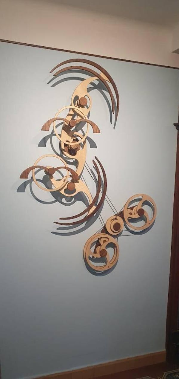 Kinetic Sculpture "Wings", Modern Art Decor - Wind up to power Wall Art