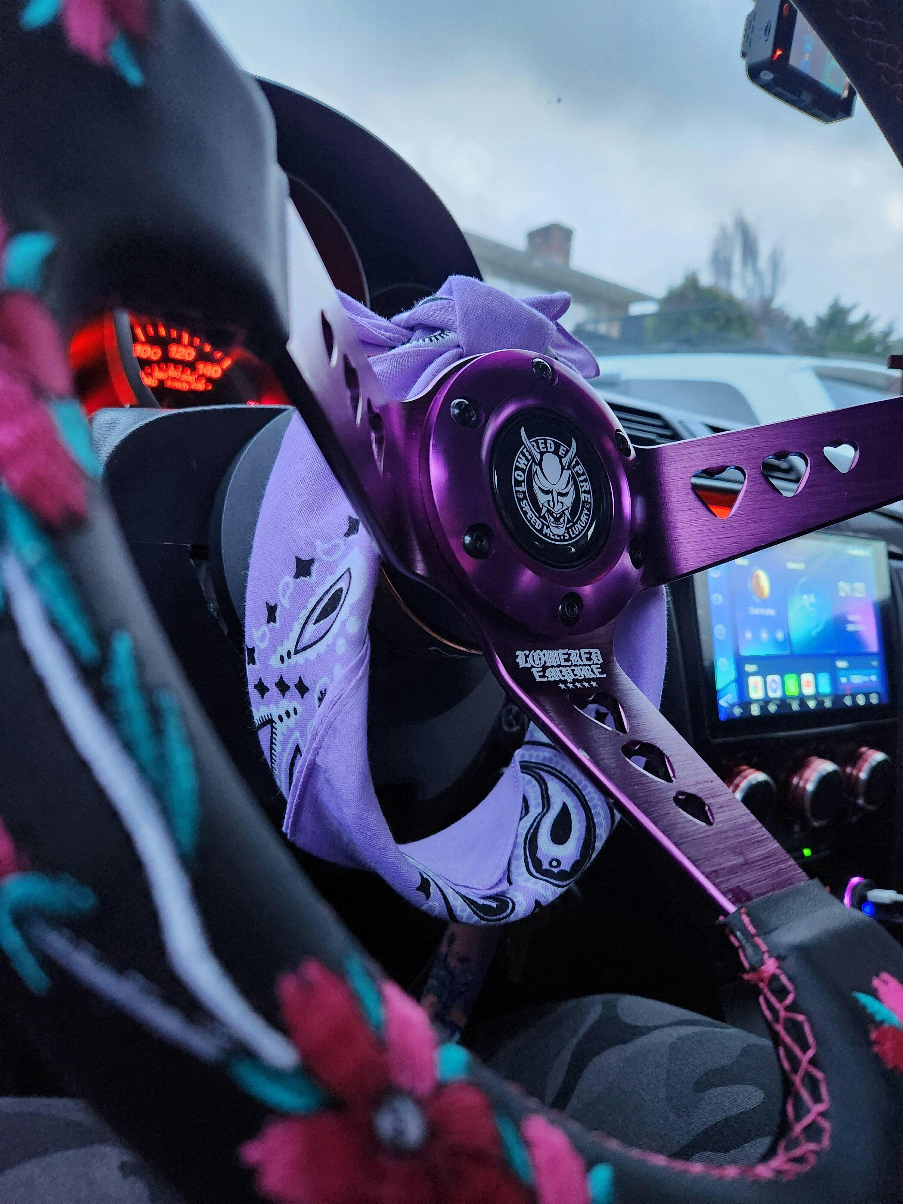 Black/Purple Sakuras In The Sky SK-2 Steering Wheel 350mm- Lowered