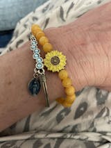 Sunflower Stretch Bracelet with Natural Yellow Opal Beads | Luca +